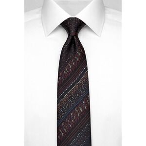 Yves Saint Laurent Silk Mens Neck Tie Navy Multi Y Design Vintage 57 x 4 YSL